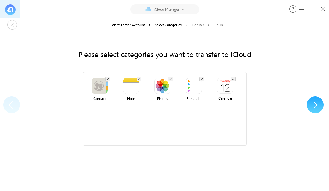 How to Merge Data to Another iCloud Account with AnyTrans – Step 6
