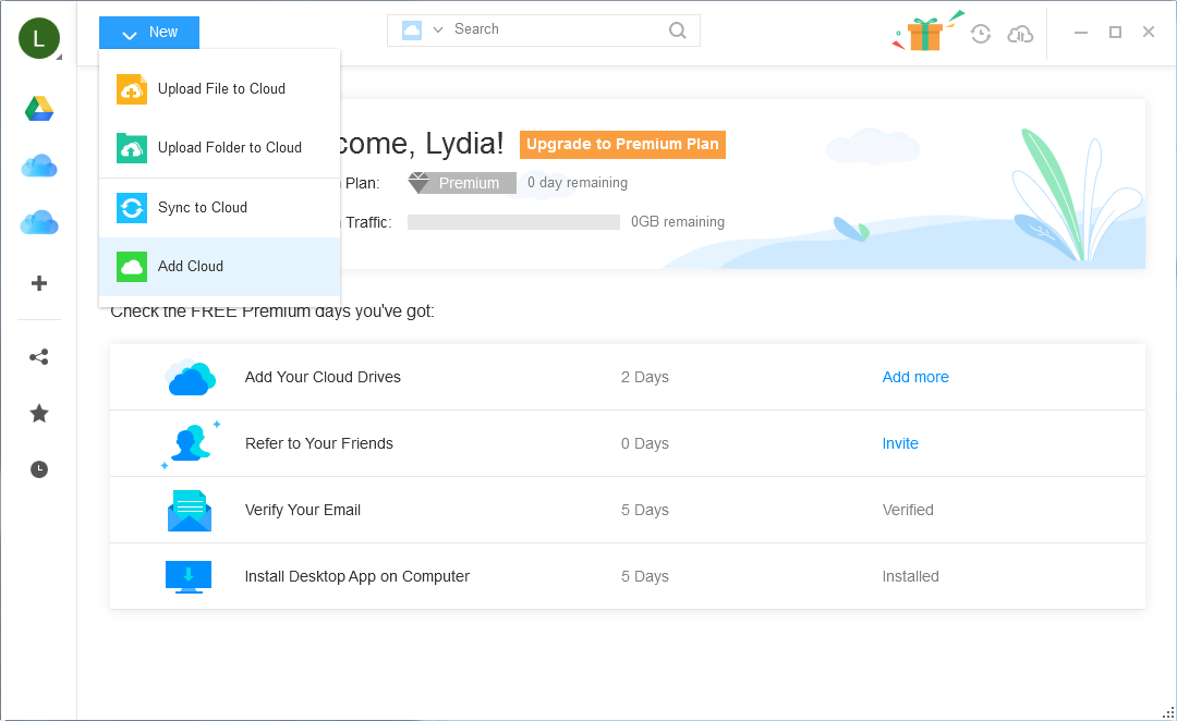 Merge Two Multiple iCloud Accounts via AnyTrans for Cloud – Step 1