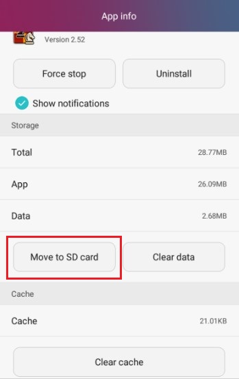How to Move Apps to Huawei SD Card - Step 3