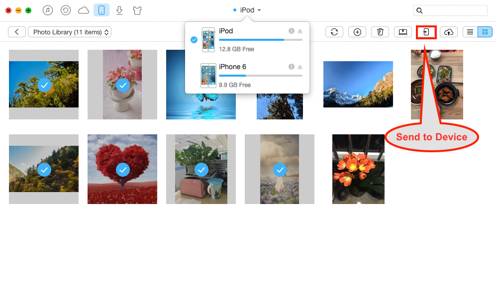 How to Move Pictures from iPod to iPhone without iCloud – Step 3