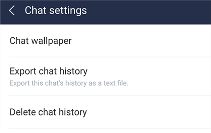 Export chats as plain text files from the Line app