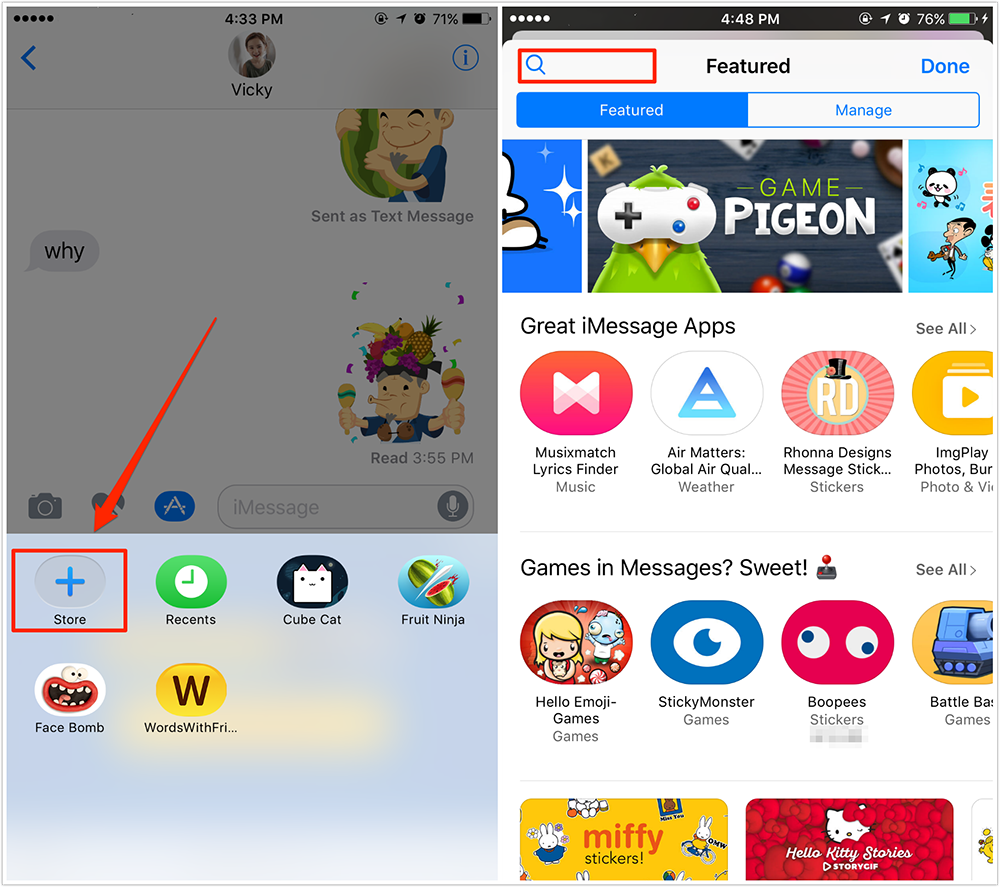 How to Get/Install Games in iMessage – Screen Overview