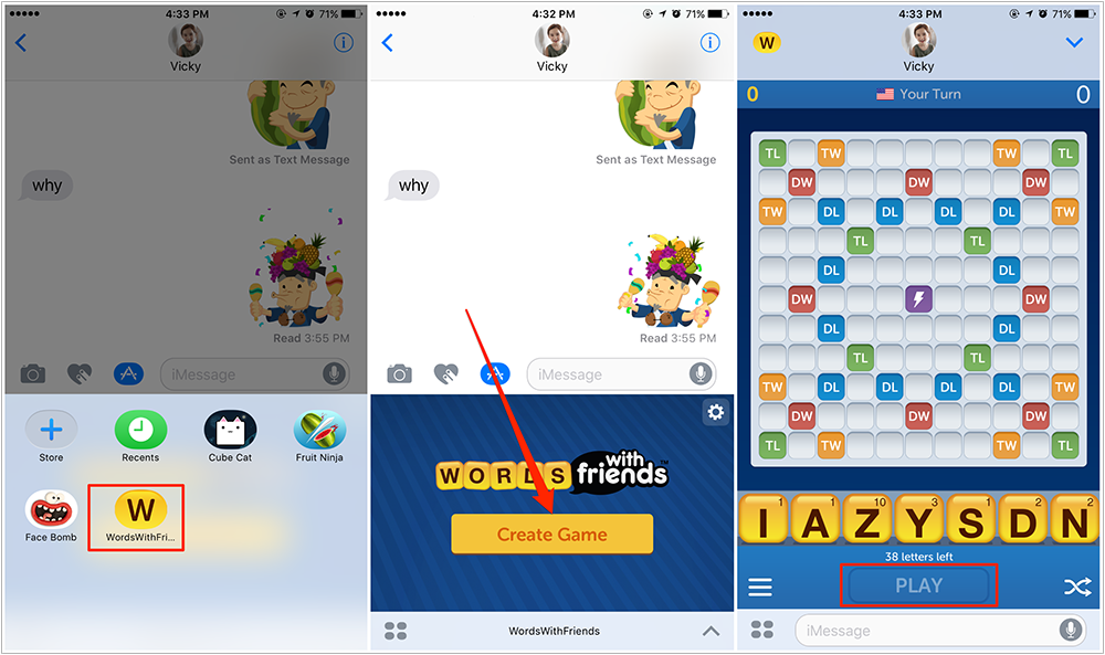 How to Play a Game in iMessage – Screen Overview