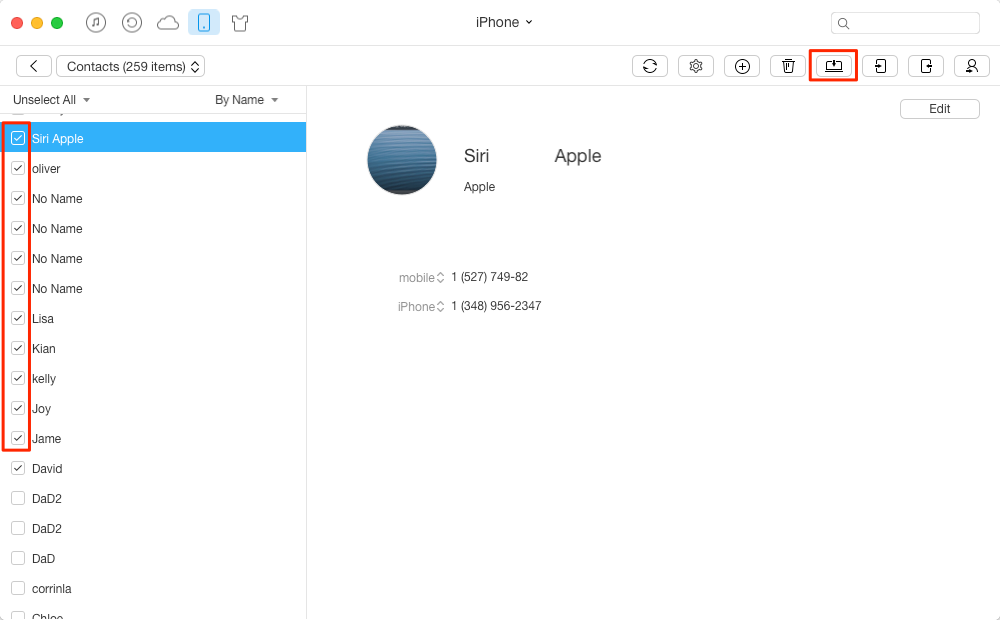 How to Print Contacts from iPhone – Step 2