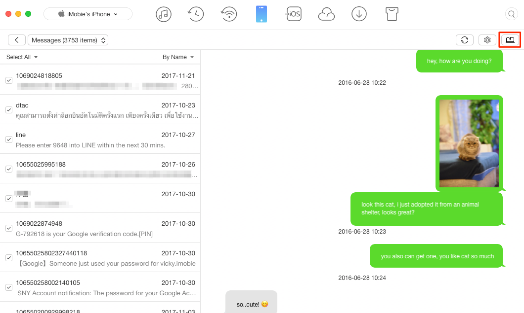 How to Print iMessages from iPhone – Step 3
