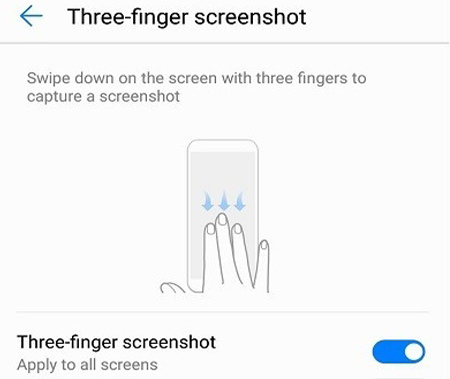 Turn on the gesture-screenshot option