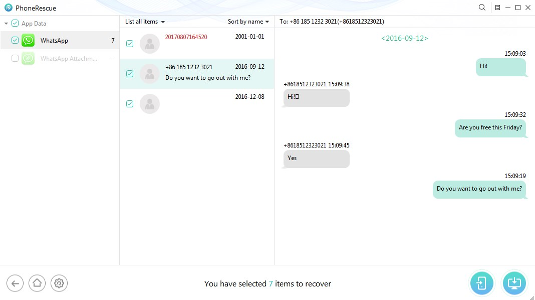 How to Print WhatsApp Messages from iPhone - Step 3