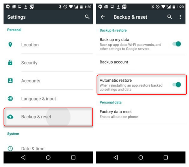 How do I recover old data on Android?