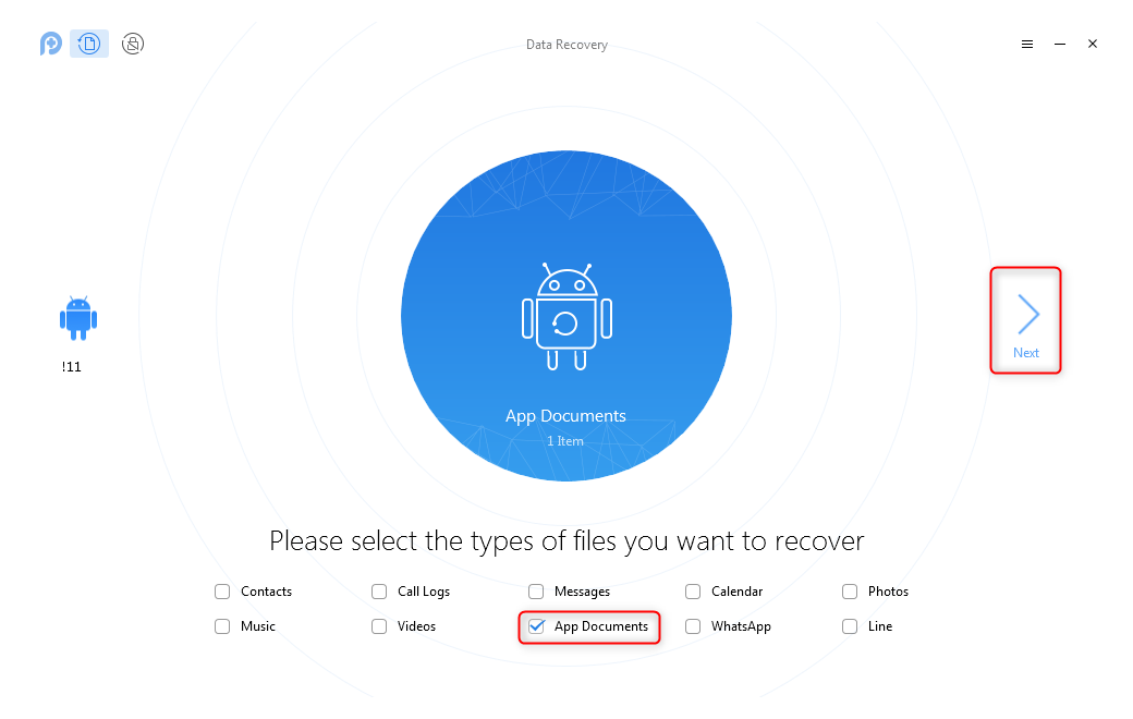 How to Recover Deleted App Data on Android Phone via PhoneRescue - Step 2