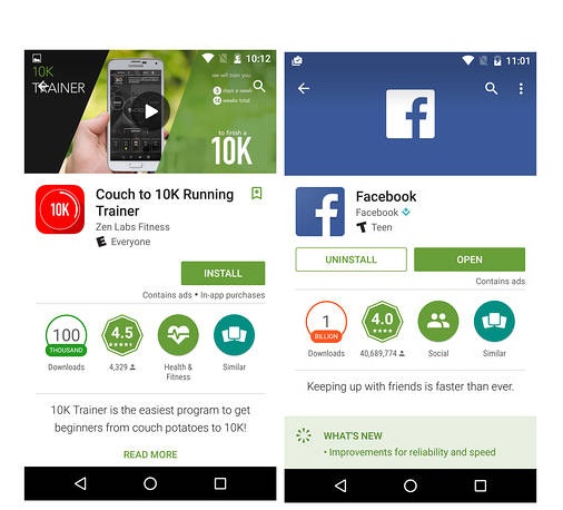 how to check app download history android