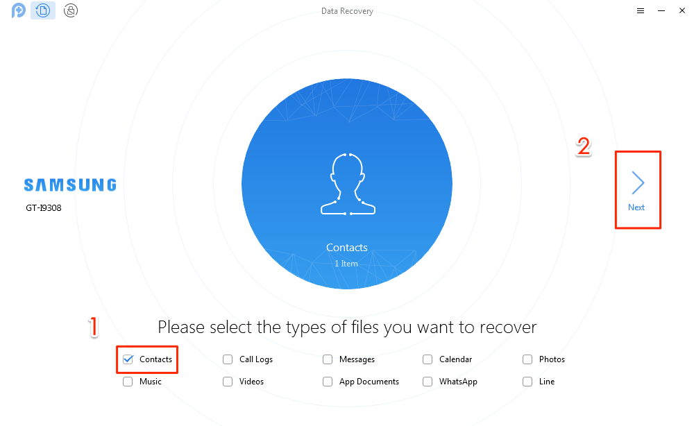 How to Recover Deleted Contacts from Android – Step 2