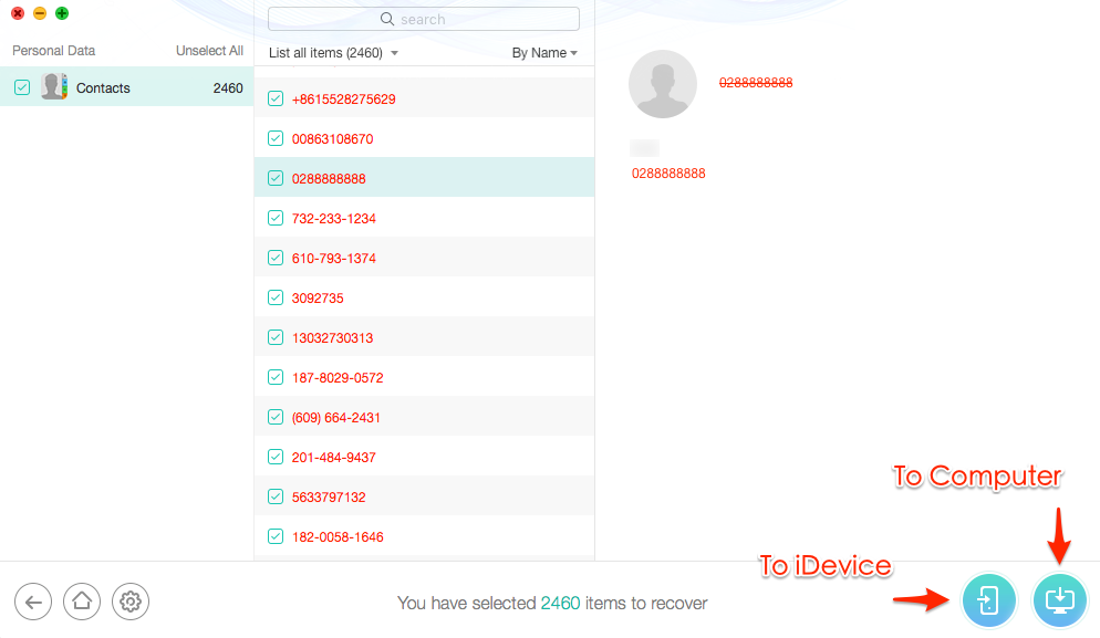 How to Retrieve Deleted Contacts from iPhone – Step 4