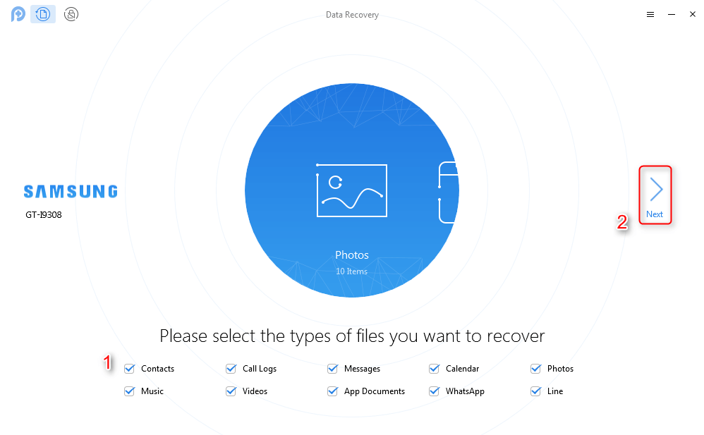 Choose the Certain Files You Want to Recover from Samsung Phone Memory