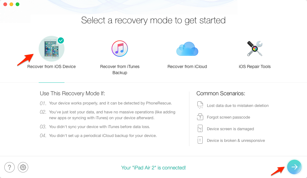 How to Recover Deleted Notes on iPad Air/iPad – Step 1