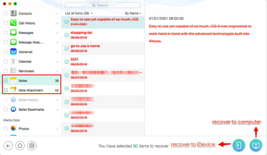 How to Recover Deleted Notes on iPad Air/iPad – Step 3