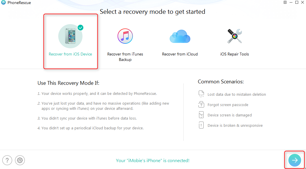 How to Recover Deleted Notes from iPhone 7/7 Plus – Step 2