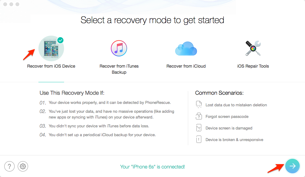 How to Recover Deleted Phone Contacts from iOS Device – Step 1