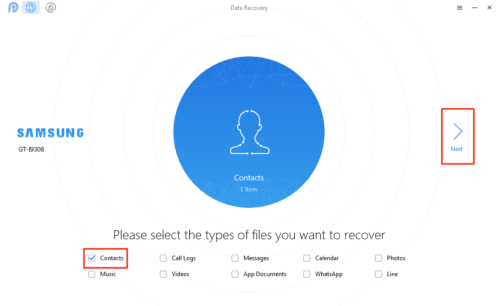 How to Recover Deleted Phone Contacts from Android – Step 2