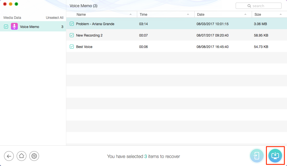 How to Recover Deleted Voice Memos on iPhone – Step 2