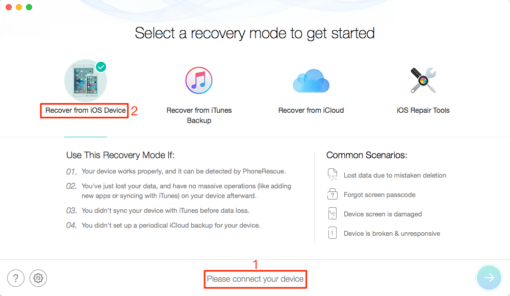 Retrieve Deleted LINE messages from iPhone without Backup – Step 1