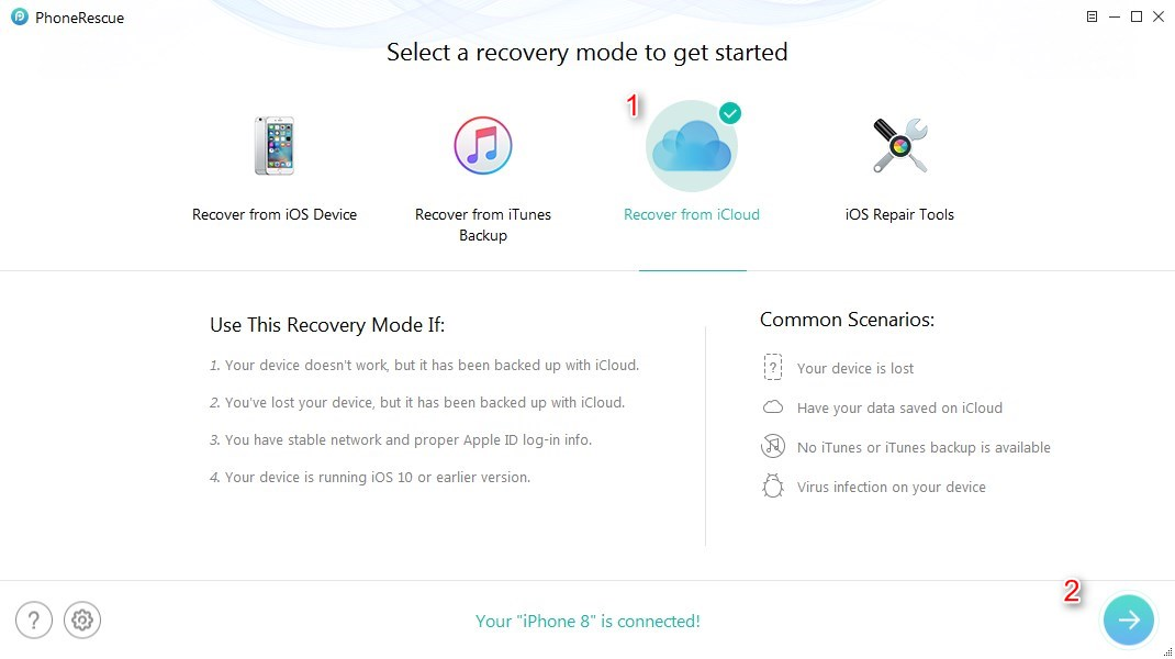 How to Recover Notes from iCloud Backup - Step 1