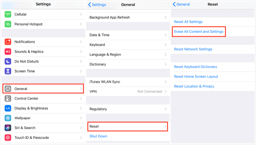 How to Factory Reset iPhone without iCloud Password via Settings