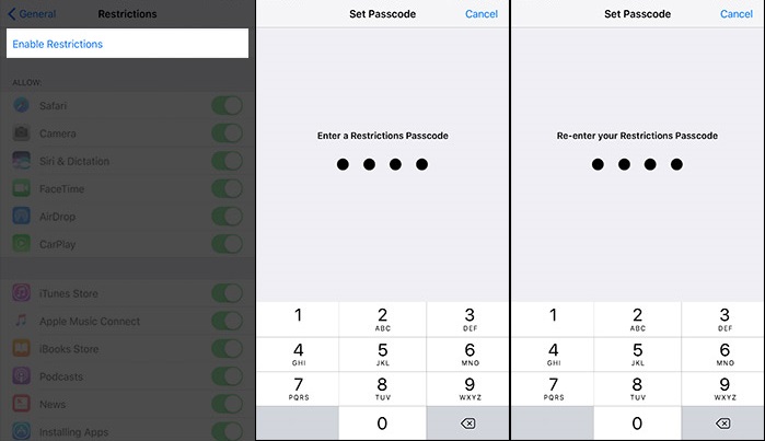 Reset Restriction Password on iPhone