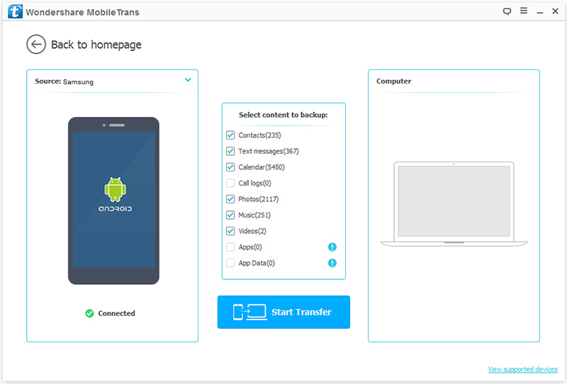 How to Transfer Data from Samsung Tablet to Computer – Step 3