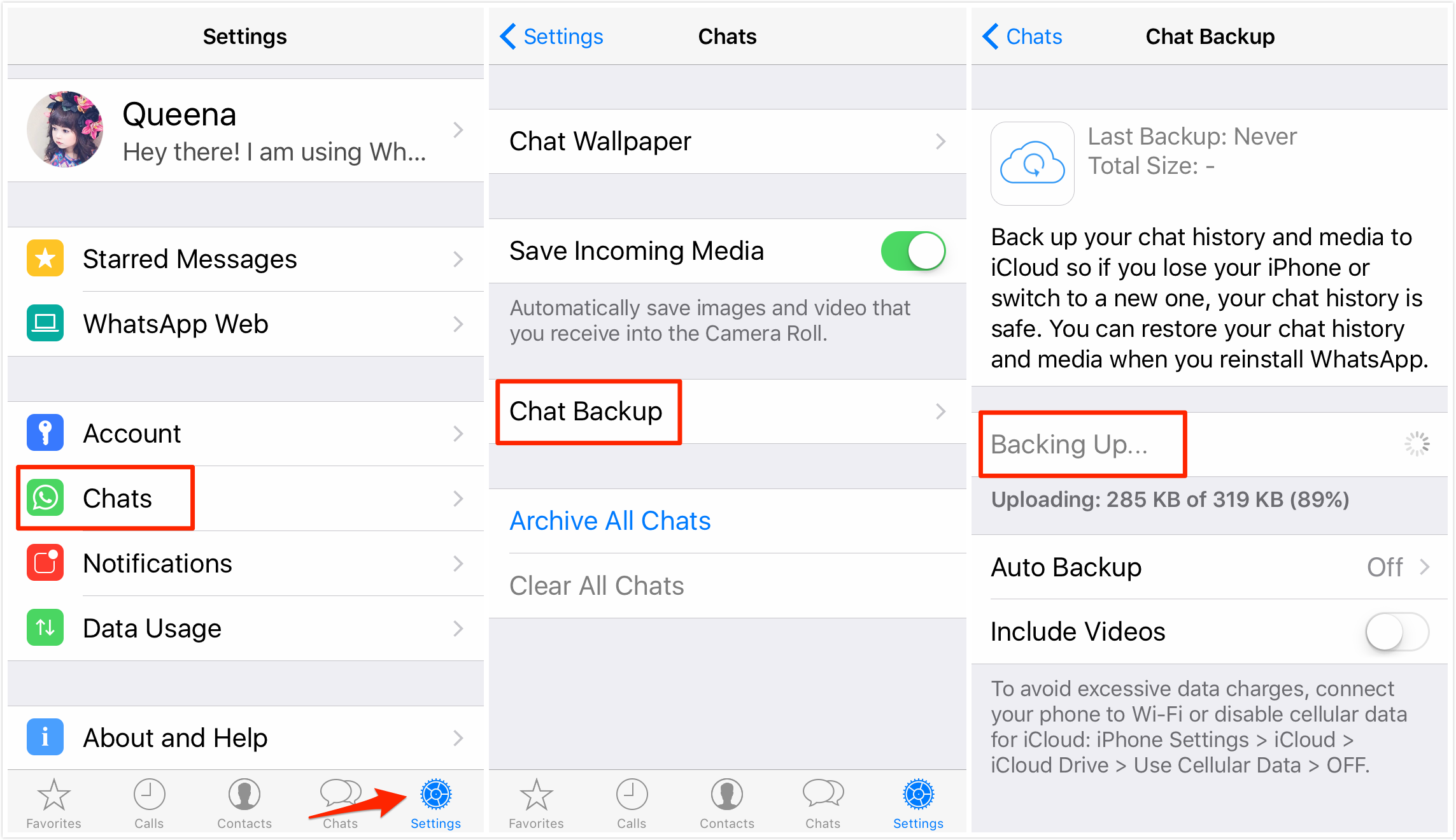 whatsapp backup iphone without icloud