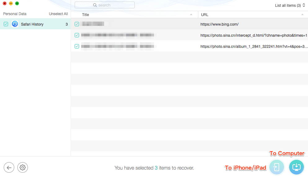 How to Recover Deleted Safari History on iPhone from iTunes Backup - Step 3