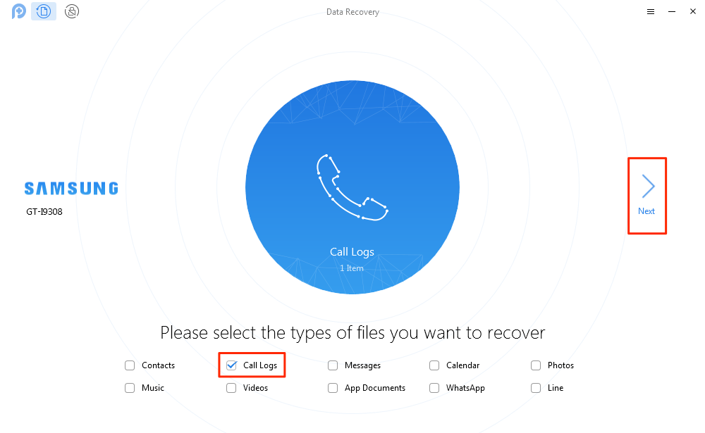 How to Recover Deleted Phone Calls from Android – Step 2