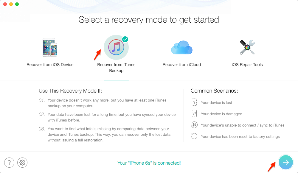 Retrieve Data from Broken iPhone – Step 1