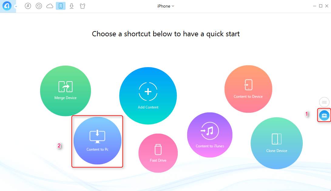 Save all the Photos from iPhone to PC with AnyTrans -Step 2