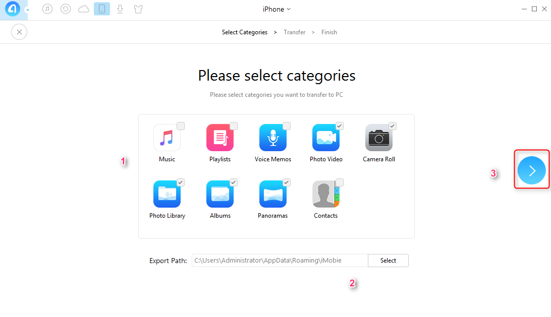 Save all the Photos from iPhone to PC with AnyTrans -Step 3
