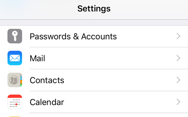 Tap on the Passwords and Accounts Button