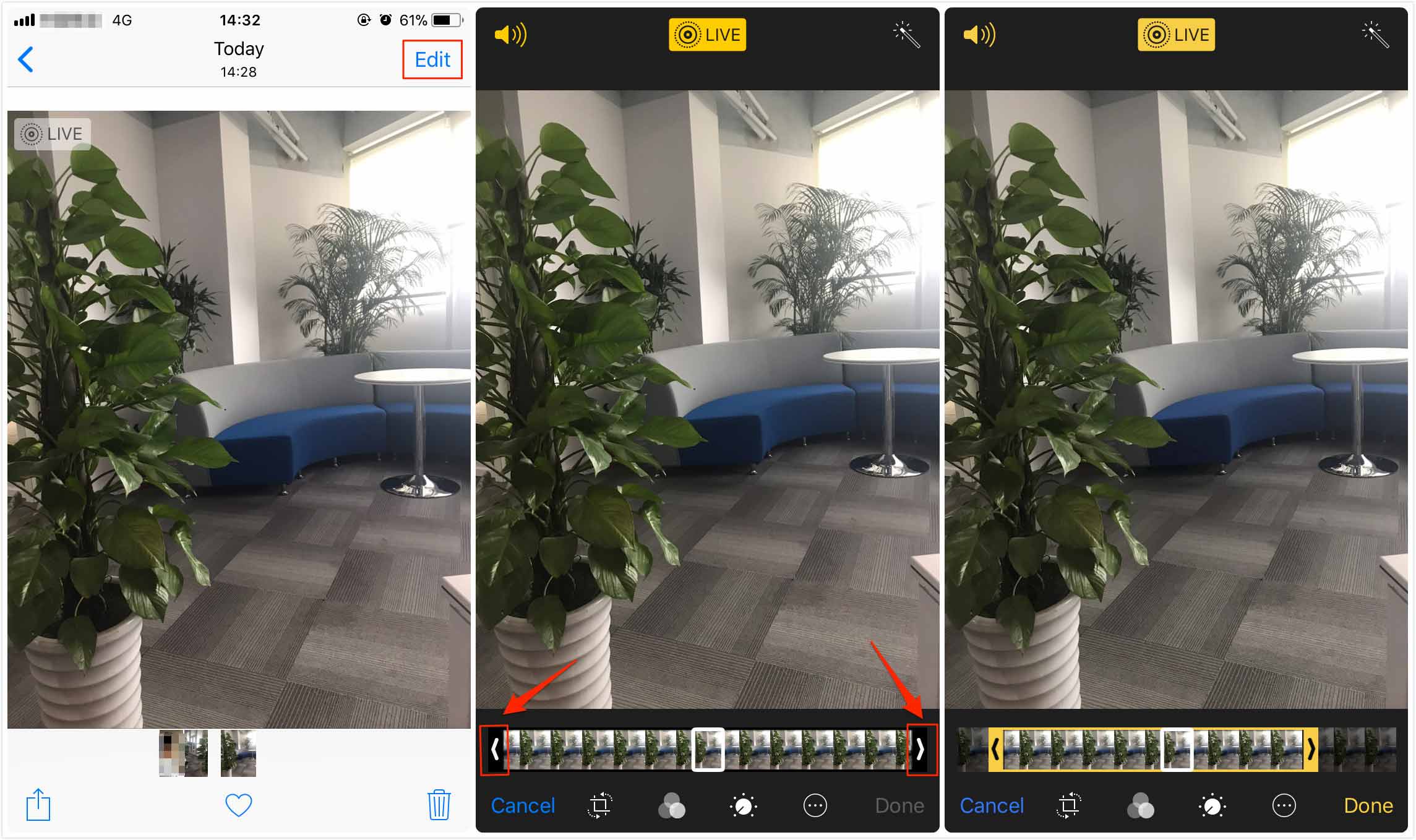 How to Select A Frame from Live Photo in iOS 11 on iPhone – Step 2