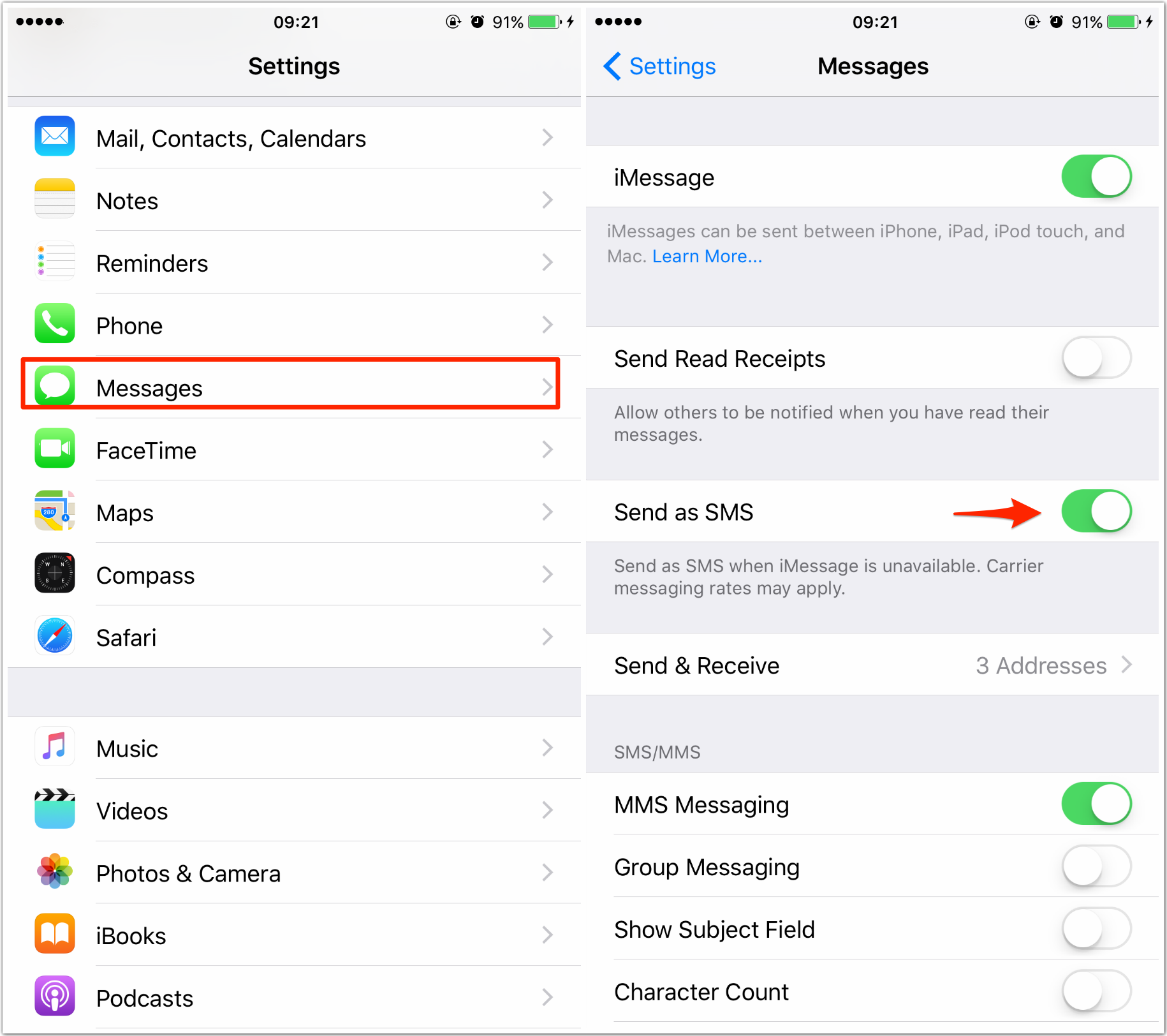 send sms from pc and iphone