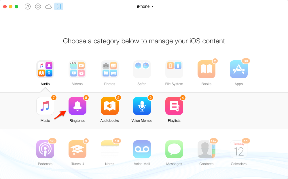 Transfer Ringtone from Computer to iPhone – Step 2