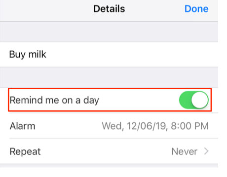 How to Set Reminders on iPhone – Step 4