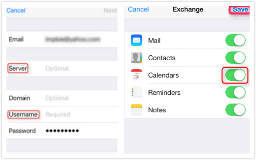 How to Share Exchange Calendar with iCloud - Step 2