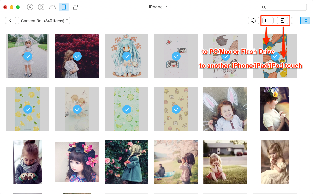 How to Share Photos on iPhone with AnyTrans – Step 3