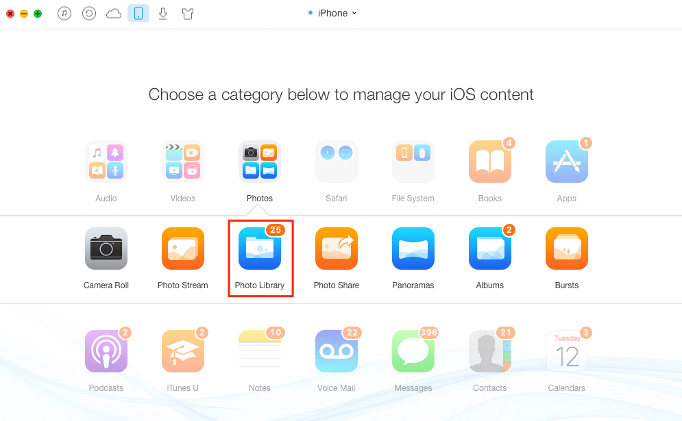 How to Transfer Photos from iPhone/iPad/iPod to Mac/PC Computer – Step 2
