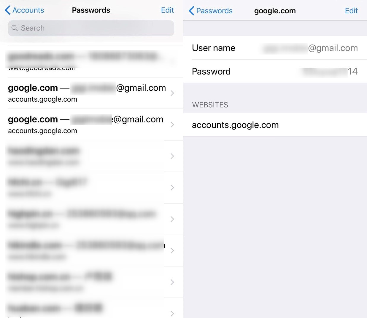 how to find an email password on iphone