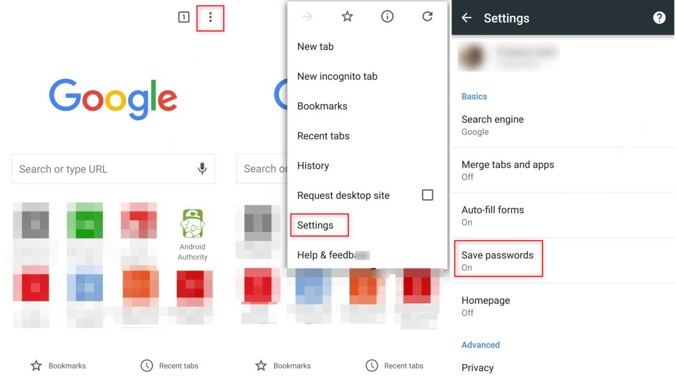 how to find saved passwords on google android