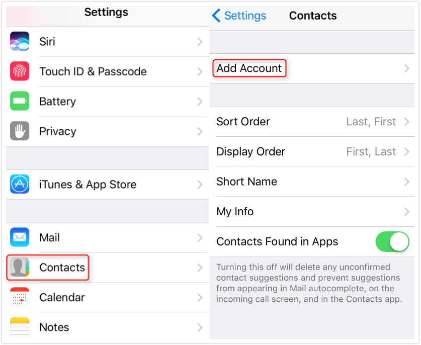 How to Sync Exchange Contacts with iCloud - Step 1