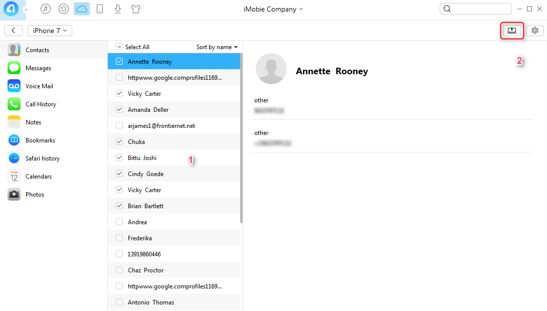 How to Extract Contacts from iCloud Backup - Step 4