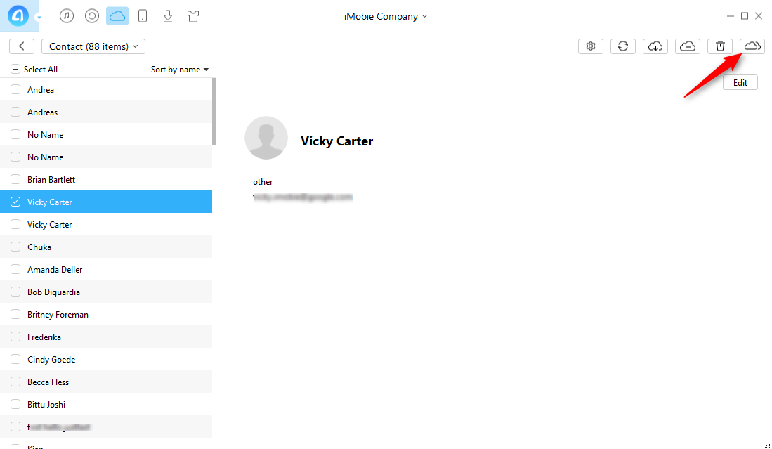 How to Transfer iCloud Contacts to Another iCloud Account - Step 3