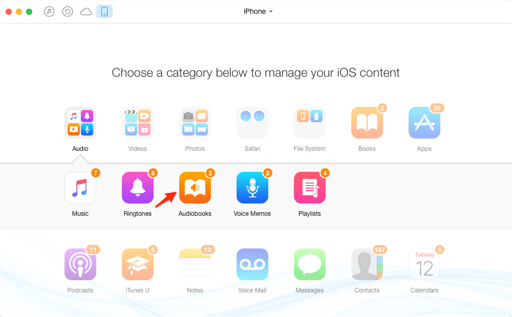 How to Transfer Audiobook from Computer to iPhone – Step 1