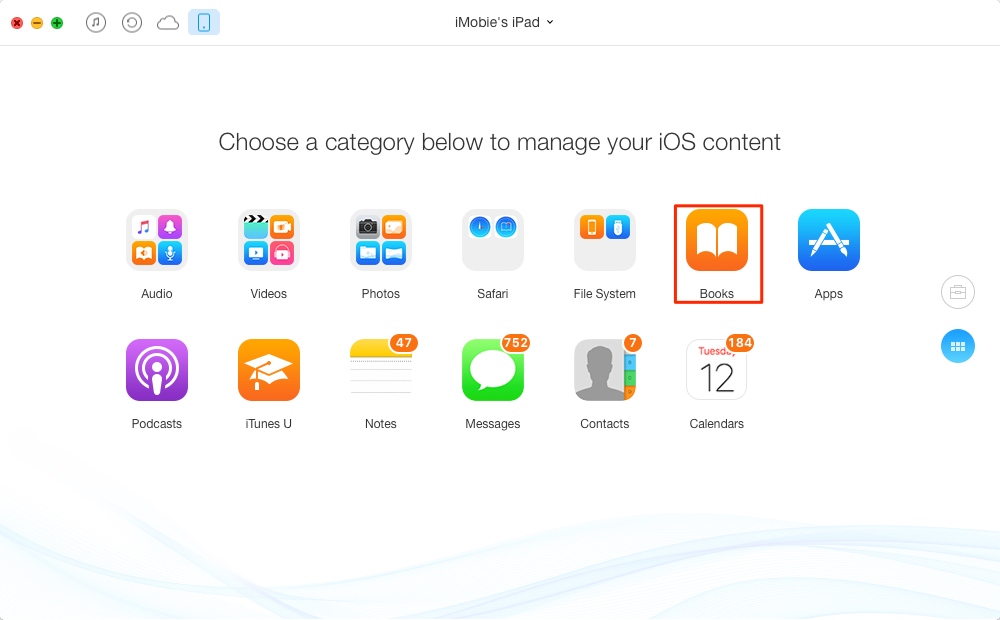 How to Transfer Books from iPad to iPad – Step 2