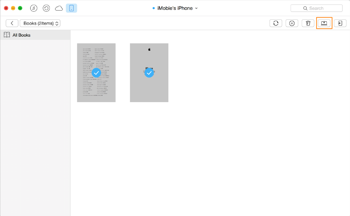 Transfer Books from iPhone to Mac – Step 3